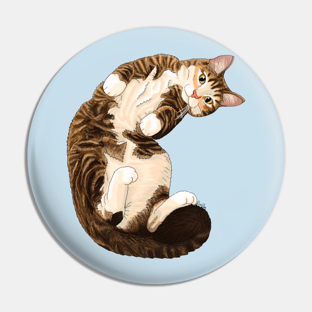 Snuggly Tabby Cat Pin by EcoElsa