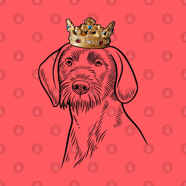 Wirehaired Pointing Griffon Dog King Queen Wearing Crown by millersye