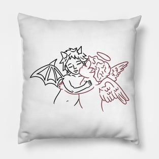 angel kissing devil Pillow