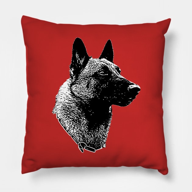 Belgian Malinois Pillow by childofthecorn