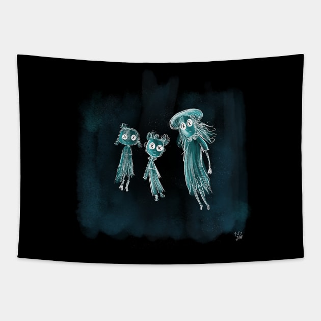 Coraline Ghost Children Tapestry by hollydoesart