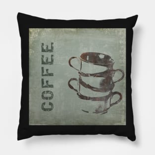 Rustic Coffee Sign 3 Pillow