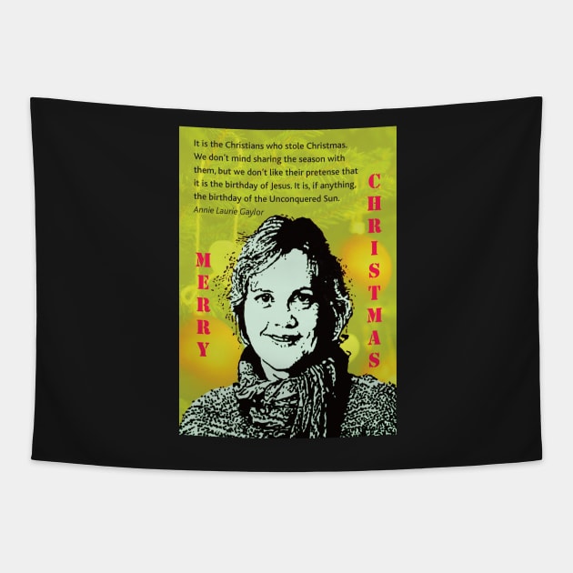 Atheist Christmas with Annie Laurie Gaylor Tapestry by DJVYEATES