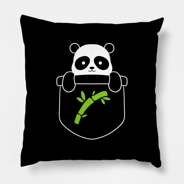 Panda Bear Bamboo Pocket Pillow by Trippycollage