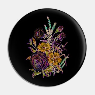 Black Panther Art - Glowing Flowers in the Dark 5 Pin