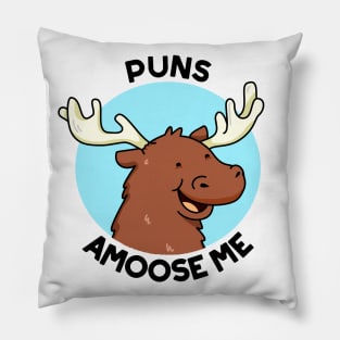 Puns A-moose Me Cute Funny Moose Pun Pillow