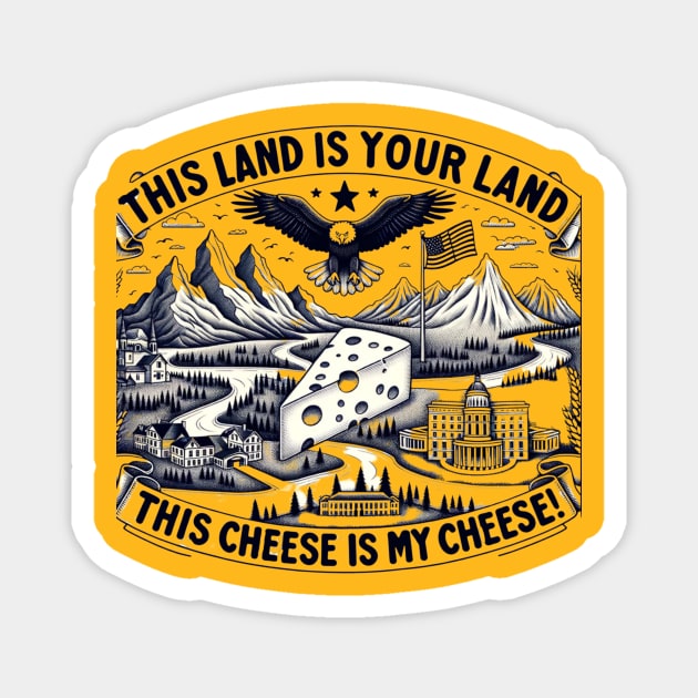 This Land Cheese Lover America Funny Magnet by WearablePSA