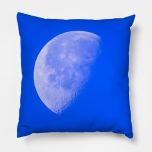 Afternoon Moon Photograph Circle Pillow