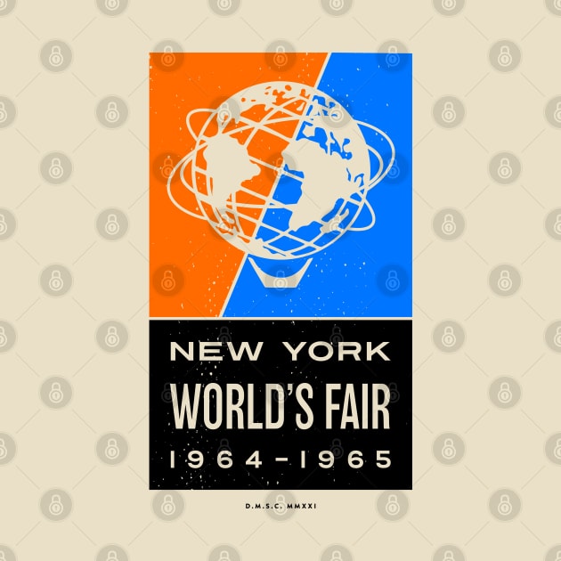 1964 1965 New York World's Fair Rectangle Pin Color by DMSC