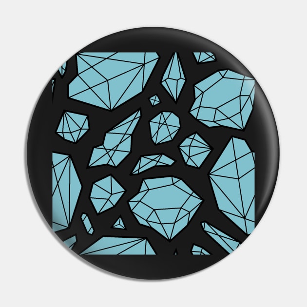 Rough Diamond Fashion Print Blue Black Pin by Auto-Prints