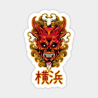 Yokohama 横浜 demon skull Magnet