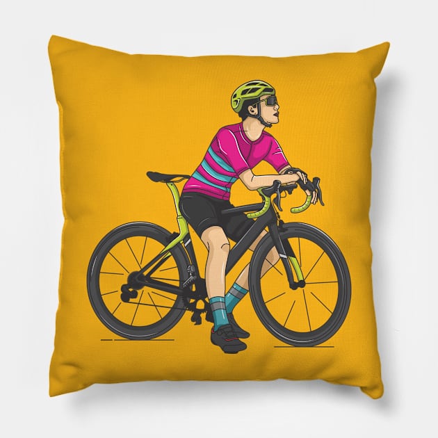 ride road bike Pillow by savya std22