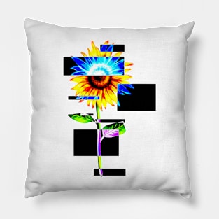 Sunflower glitch Pillow