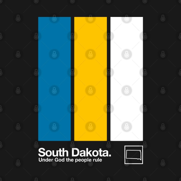 South Dakota State Flag // Original Minimalist Artwork Poster Design by DankFutura