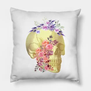 Floral Skull Anatomy Pillow