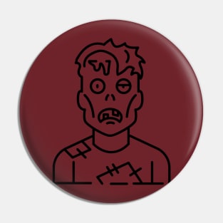 Zombie tshirt Pin