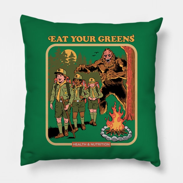 Eat Your Greens Pillow by Steven Rhodes