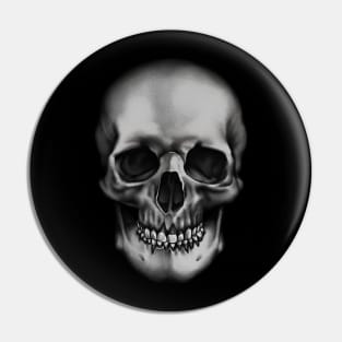 Human Skull V5 B&W Pin