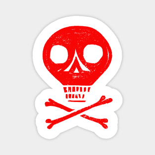 Red Skull and Cross Bones Magnet