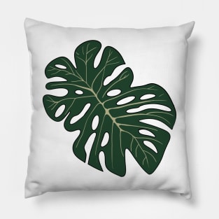 Kawaii style monstera leaf illustration Pillow