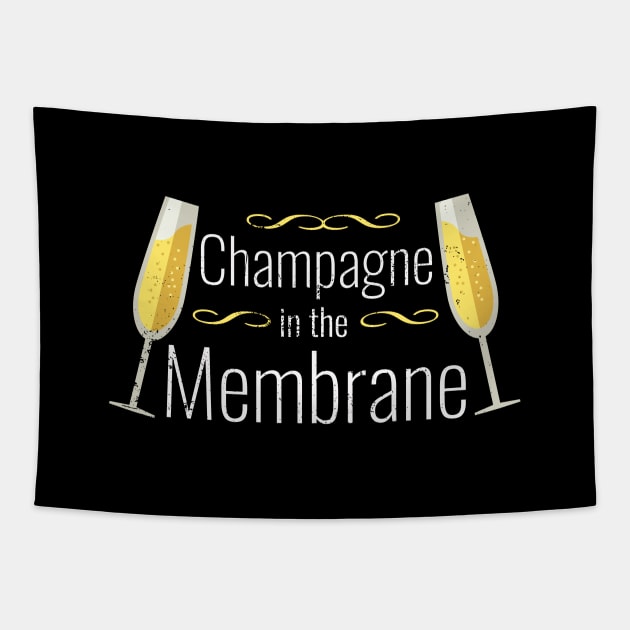 Funny Champagne in the membrane product Tapestry by SzarlottaDesigns