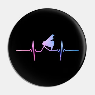 piano heartbeat Pin