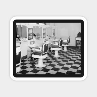 Executive Barber Shop, 1935. Vintage Photo Magnet