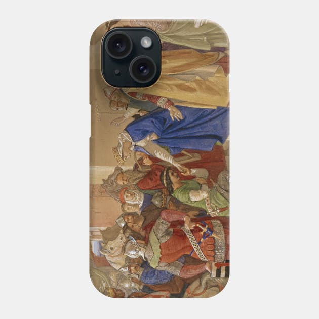 Piety - The Knights of the Round Table about to Depart in Quest of the Holy Grail by William Dyce Phone Case by Classic Art Stall