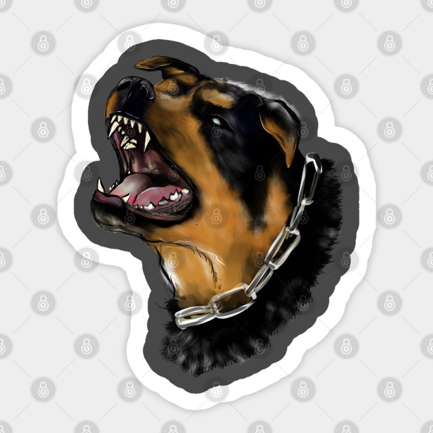 Angry Dog Rottweiler Sticker Teepublic