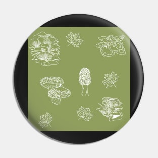 Woodland Mushrooms Sage 1 Pin