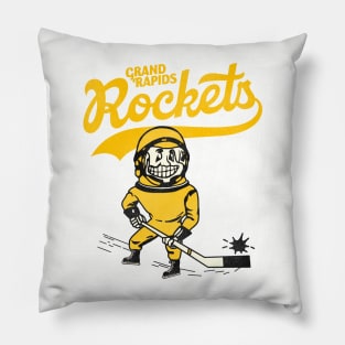 Defunct Grand Rapids Rockets Hockey Team Pillow