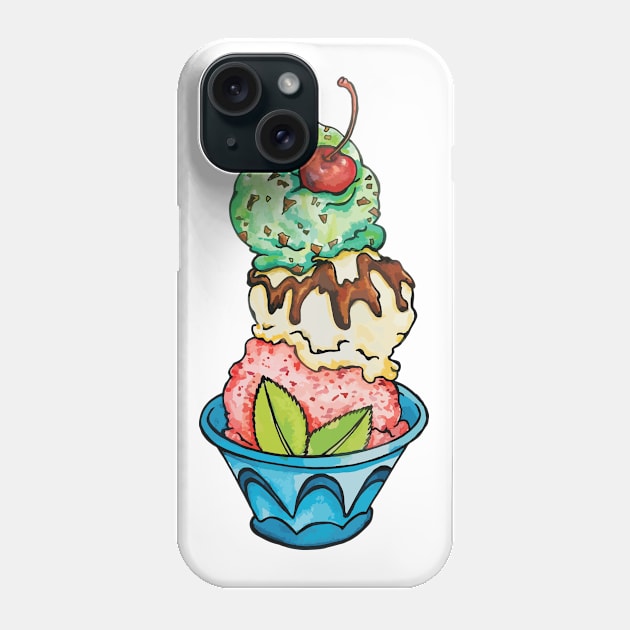 Ice Cream Sundae Phone Case by artfulfreddy