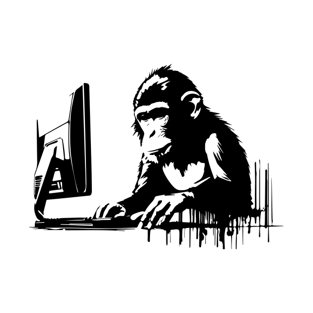 monkey plays computer by lkn