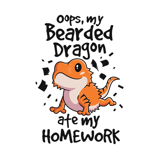 Bearded Dragon Shirt Beardie Ate My Homework Lizard Reptile by 14thFloorApparel