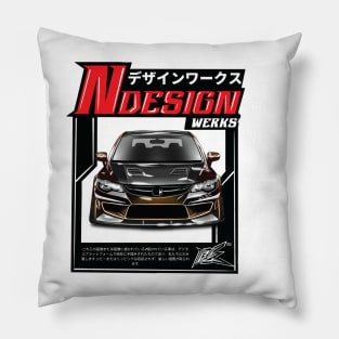 honda civic fd2 pearl black Pillow