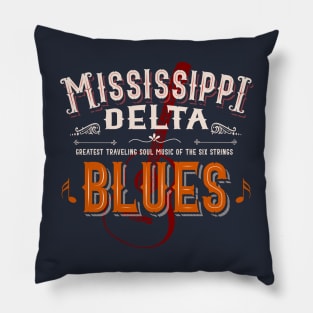 Mississippi delta blues guitar vintage retro music Pillow