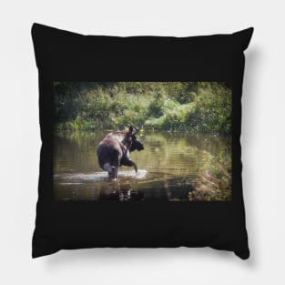 Moose in Forest Lake Pillow