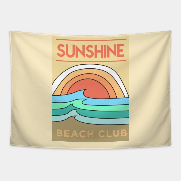 Sunshine Beach club sunshine wave Tapestry by SSSD