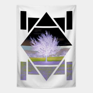 Purple geometric tree Tapestry