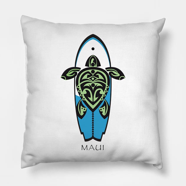 Tribal Turtle Tattoo Surfer Dude / Maui Pillow by srwdesign