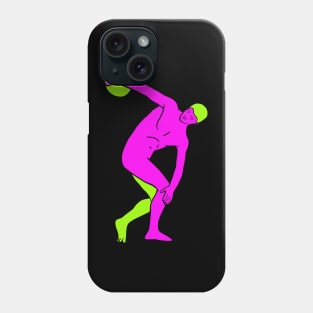 Discobolus Disc Thrower Sculpture 80s Minimal Artwork - Minimal Phone Case