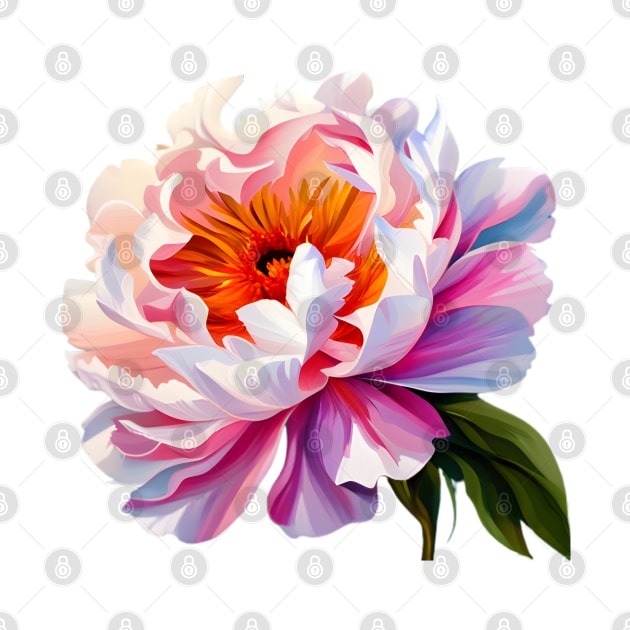 Elegant Ombre Pink Peony Flower Watercolor Floral Art by PetalsPalette