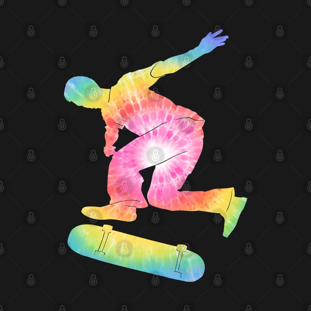 Skateboarding - Skateboarder Silhouette Colorful by Kudostees