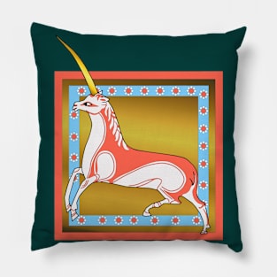 Red Unicorn Pillow