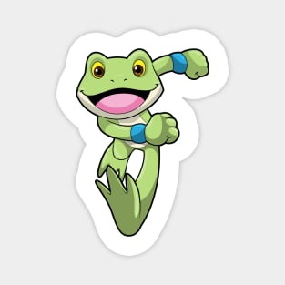 Frog at Running with Sweatband Magnet