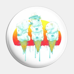 Polar Bear Ice Cream Cones Pin