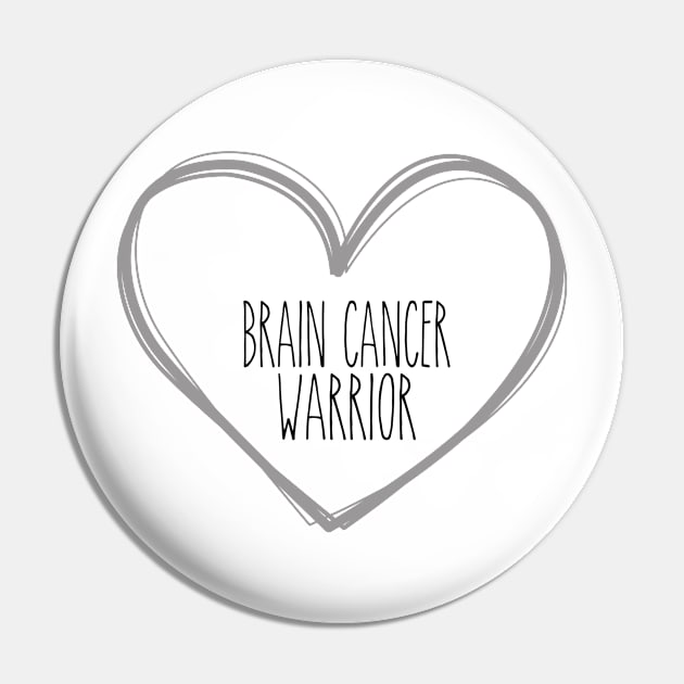 Brain Cancer Warrior Heart Support Pin by MerchAndrey