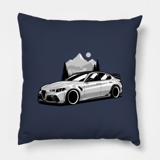 White Giulia Mountains Pillow