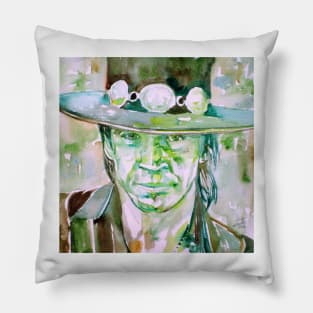 STEVIE RAY VAUGHAN- watercolor portrait .1 Pillow