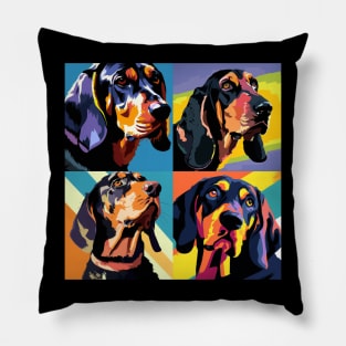 Black and Tan Coonhound Pop Art - Dog Lover Gifts Pillow